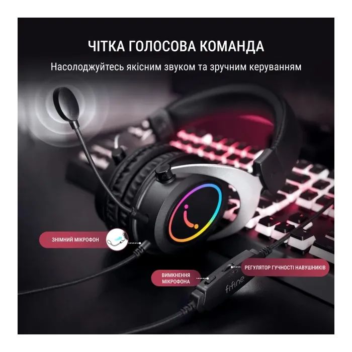 Наушники Fifine H3 RGB Black (H3) изображение 6