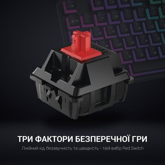 Клавиатура GamePro MK80R Red Switch RGB USB Black (MK80R) изображение 4