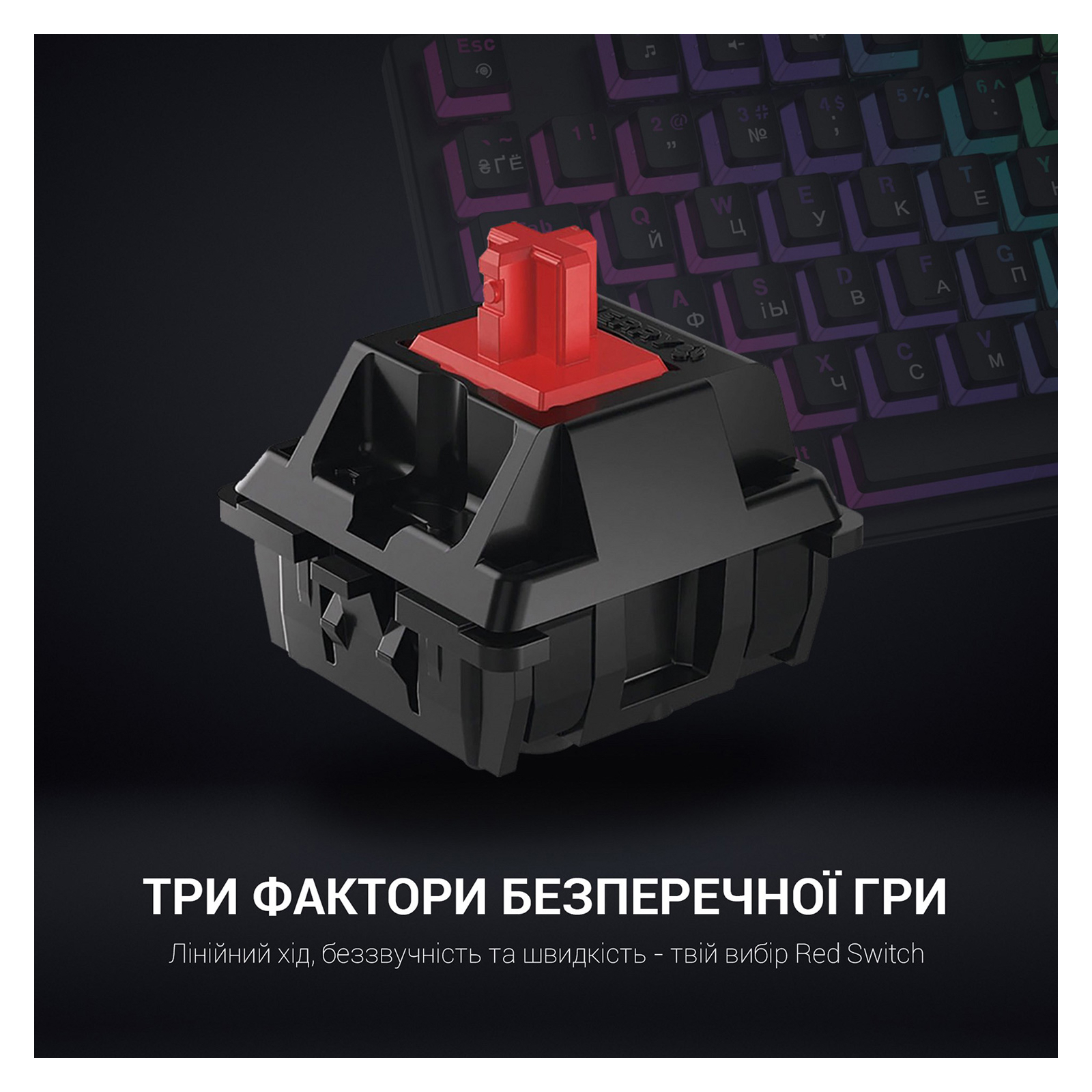 Клавіатура GamePro MK80R Red Switch RGB USB Black (MK80R) зображення 4