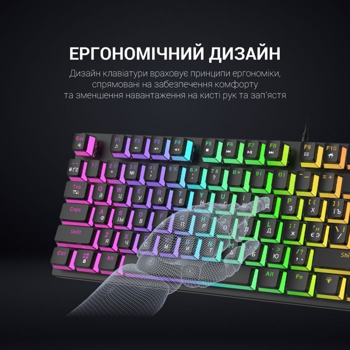 Клавиатура GamePro MK80R Red Switch RGB USB Black (MK80R) изображение 5