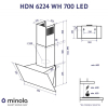 Вытяжка кухонная Minola HDN 6224 WH 700 LED изображение 11