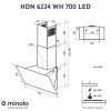 Витяжка кухонна Minola HDN 6224 WH 700 LED зображення 11