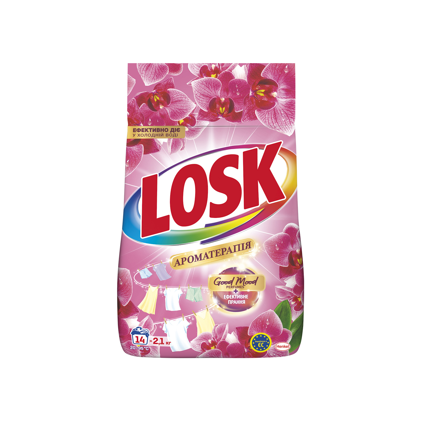 Пральний порошок Losk Ароматерапія Ефірні масла та аромат Малазійської квітки 2.1 кг (9000101805369)