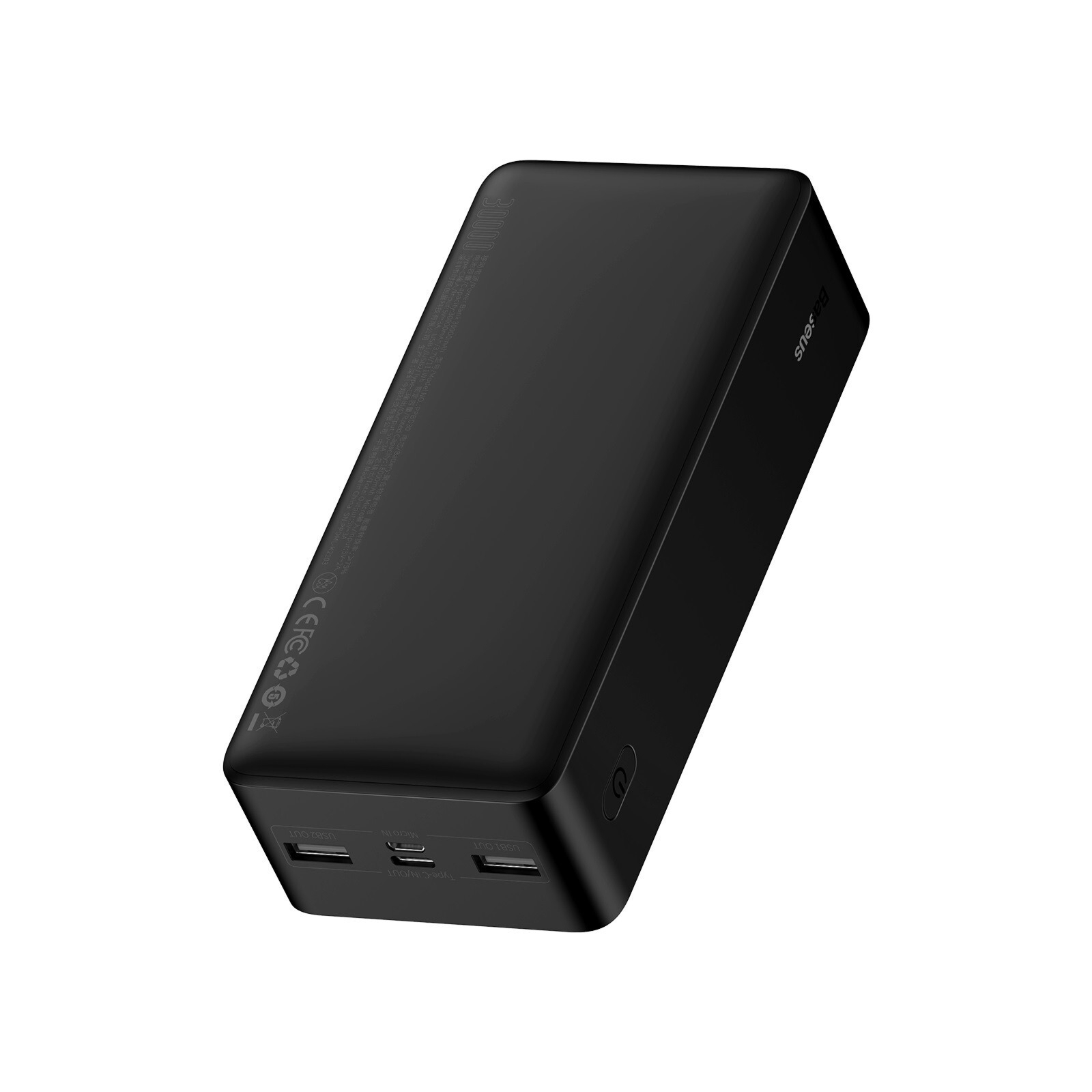 Батарея універсальна Baseus Bipow 30000mAh, 15W, USB-C/3A, 2*USB-A/3A(max.), +cable, black (PPBD050201) зображення 3