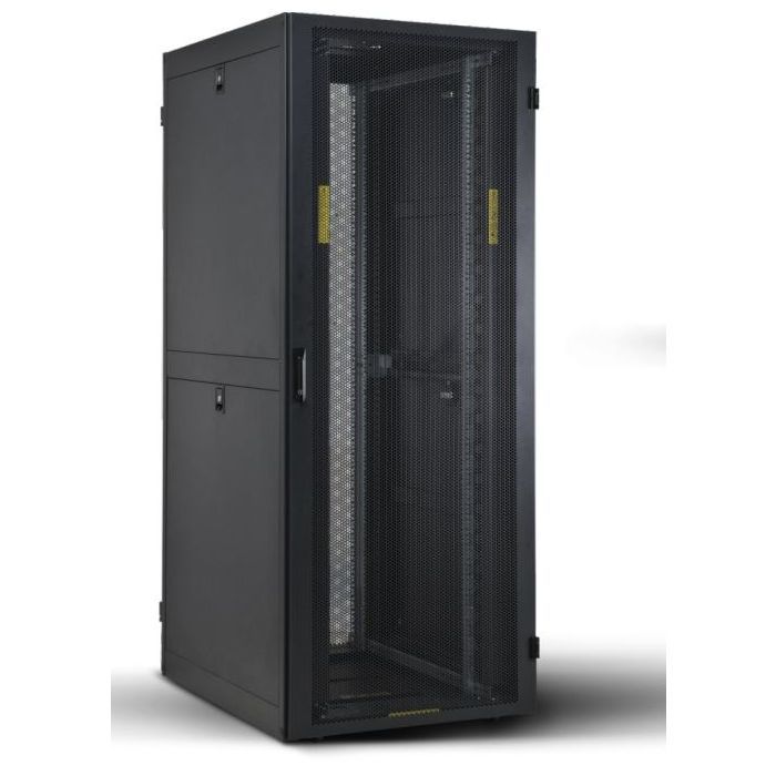 Шкаф напольный Kingda 42U 19" 600x1000, RAL9004, перф. двері, розібрана (KD-002-6042M)