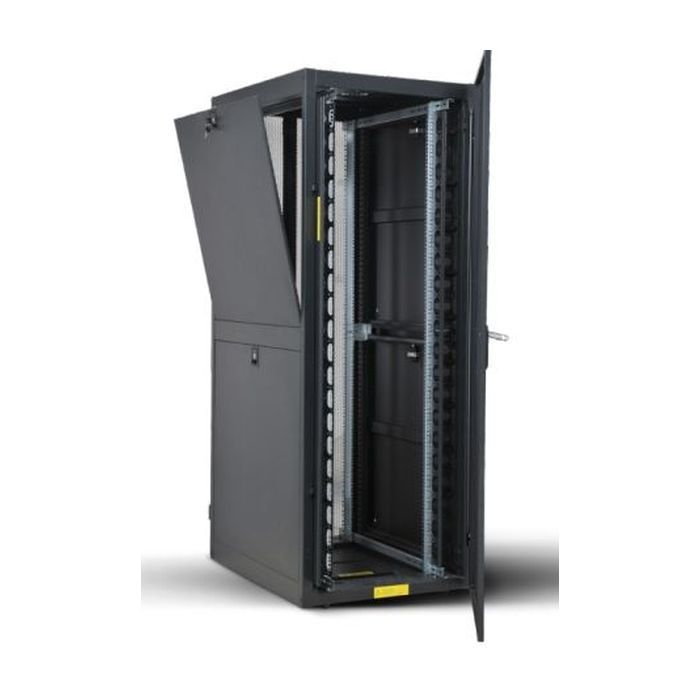 Шкаф напольный Kingda 42U 19" 600x1000, RAL9004, перф. двері, розібрана (KD-002-6042M) изображение 2