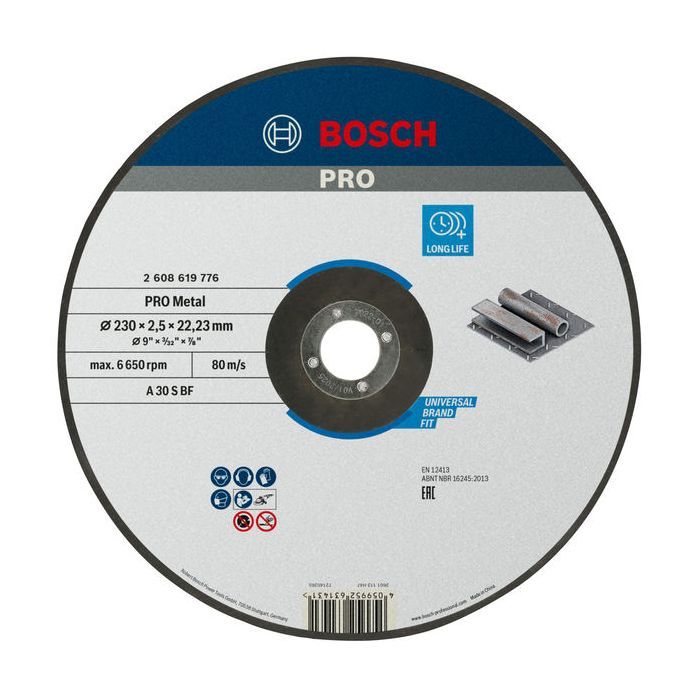 Круг отрезной Bosch Standard, 230х22.23мм, по металу (2.608.619.776)