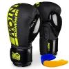 Боксерские перчатки Phantom Apex Elastic Neon Black/Yellow 16 унцій (PHBG2300-16)