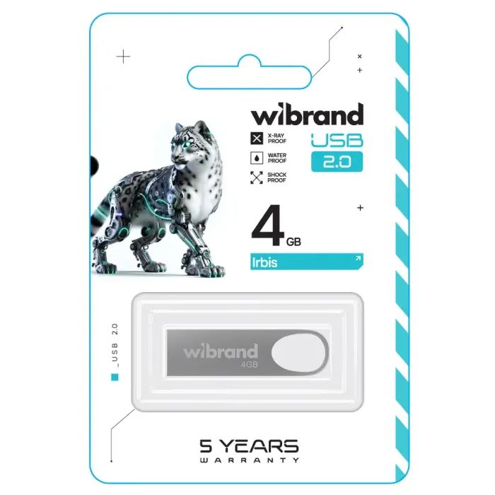 USB флеш накопичувач Wibrand 8GB Irbis Silver USB 2.0 (WI2.0/IR8U3S) зображення 2