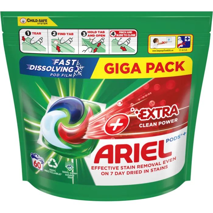 Капсулы для стирки Ariel Pods All-in-1 + Сила экстраочистки 52 шт. (8001090804938) изображение 2