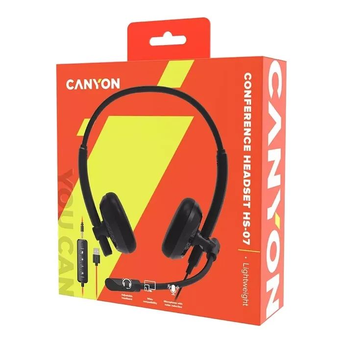 Наушники Canyon HS-07 PC Mic 3.5/USB 2.8 м Black (CNS-HS07B) изображение 6