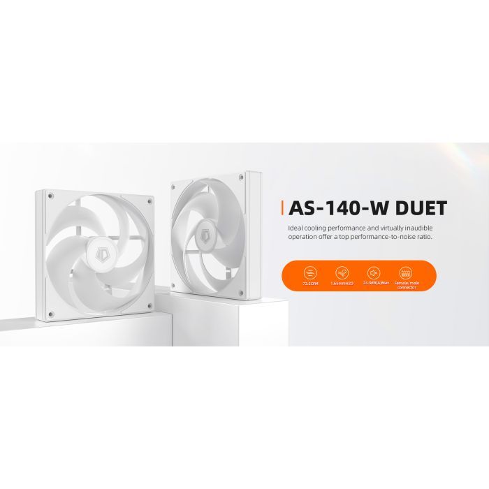 Кулер до корпусу ID-Cooling Вентилятор ID-Cooling AS-140-W Duet White (AS-140-W DUET) зображення 7