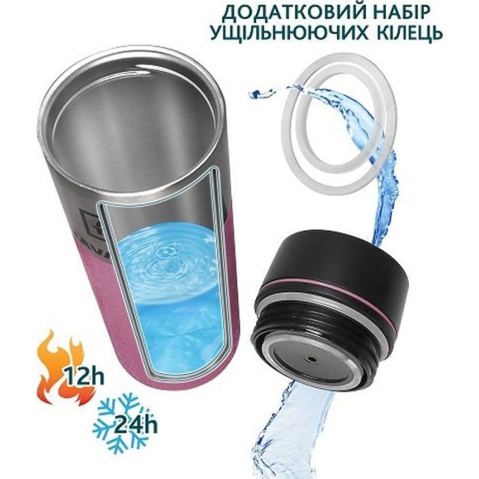 Термокружка Tavialo + 2 ущільнювальних кільця 420 мл Коричневий (190420112) зображення 2