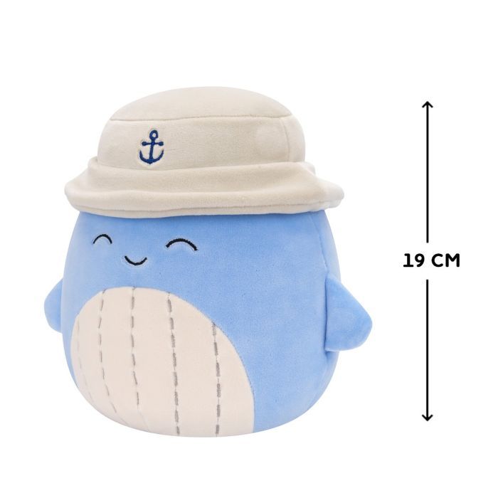 Мягкая игрушка Squishmallows Синий кит Самир в панаме 19 см (SQCR06593) изображение 2