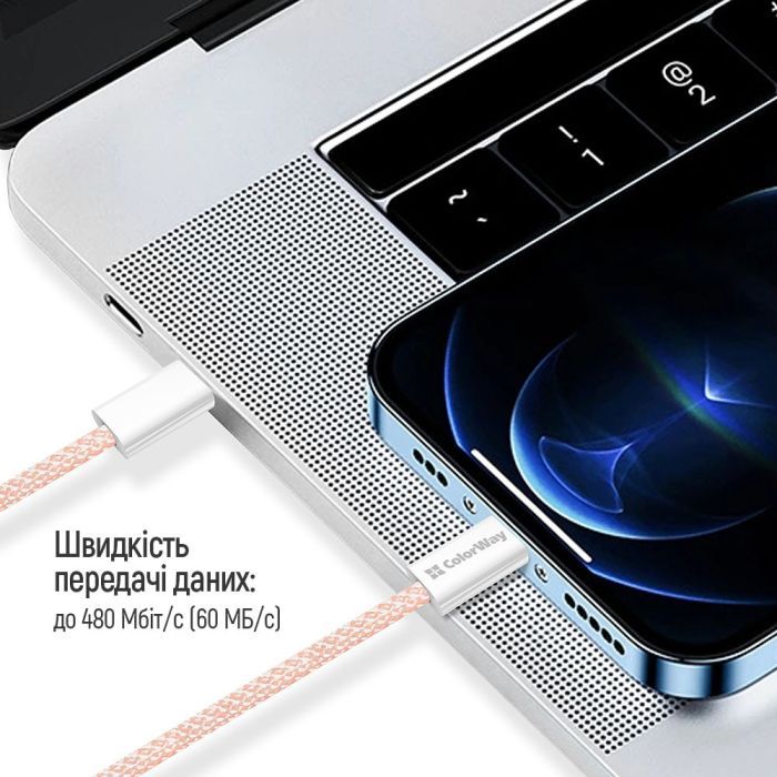Дата кабель USB-C to USB-C 1.0m 60W 3.0А black ColorWay (CW-CBPDCC061-BK) зображення 11