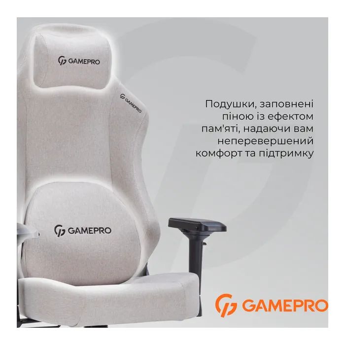 Крісло ігрове GamePro FGC750G Size L Fabric Beige (FGC750G) зображення 9