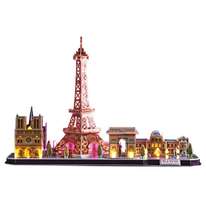 Пазл Cubic Fun Трехмерный пазл City line Париж с LED-подсветкой (L525h) изображение 2
