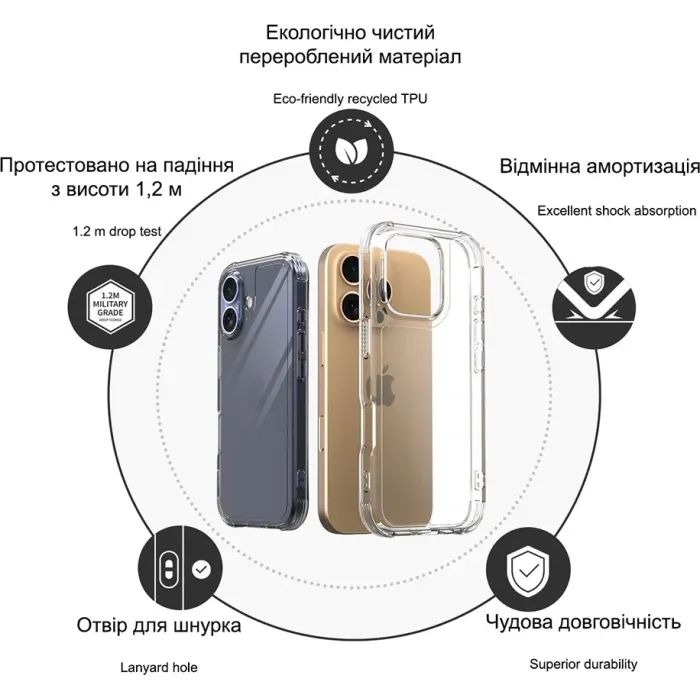 Чехол для мобильного телефона Drobak Acrylic Case with Airbag для Apple iPhone 14 (949401) изображение 4