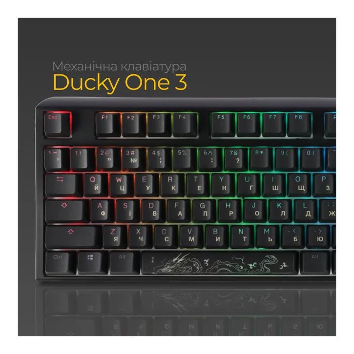 Клавиатура Ducky One 3 Cherry MX Blue RGB UA USB Black (DKON2108ST-CUAPXCLAWSC1) изображение 3