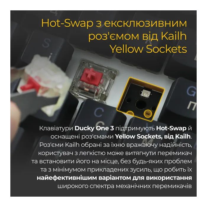 Клавиатура Ducky One 3 Cherry MX Blue RGB UA USB Black (DKON2108ST-CUAPXCLAWSC1) изображение 5