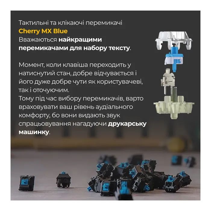 Клавиатура Ducky One 3 Cherry MX Blue RGB UA USB Black (DKON2108ST-CUAPXCLAWSC1) изображение 6