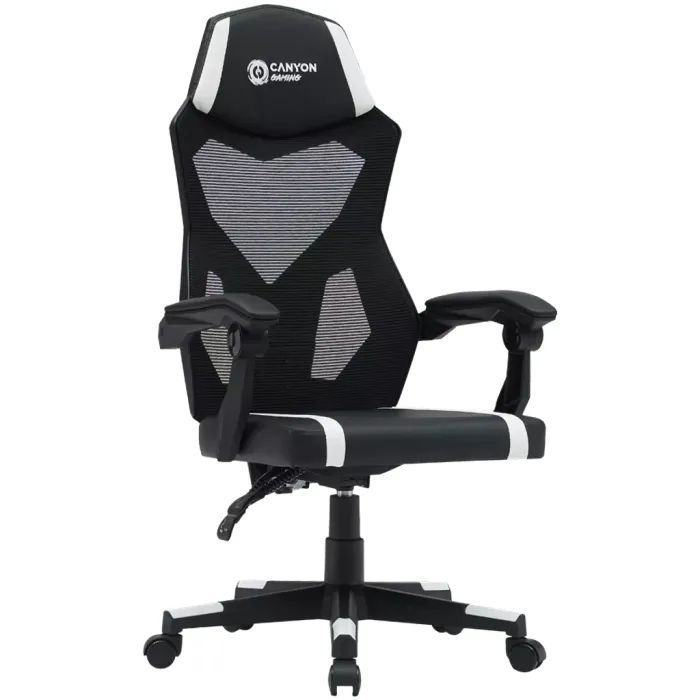 Кресло игровое Canyon Flow MCH01 Mesh Black/White (CNE-MCH01W) изображение 2
