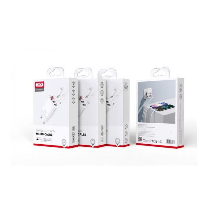 Зарядное устройство XO L95 (2USB/2.4A) + USB - MicroUSB White (XO-L95-M) изображение 2
