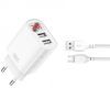 Зарядное устройство XO L95 (2USB/2.4A) + USB - MicroUSB White (XO-L95-M)