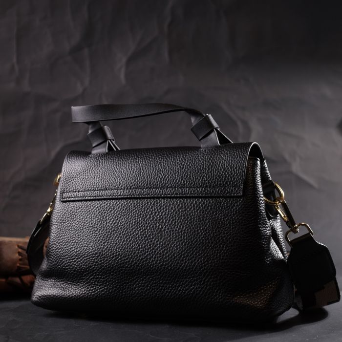 Сумка Vintage Из натуральной кожи Черная (22336) изображение 11