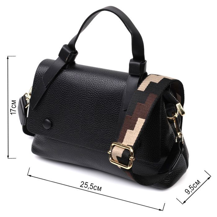 Сумка Vintage Из натуральной кожи Черная (22336) изображение 3