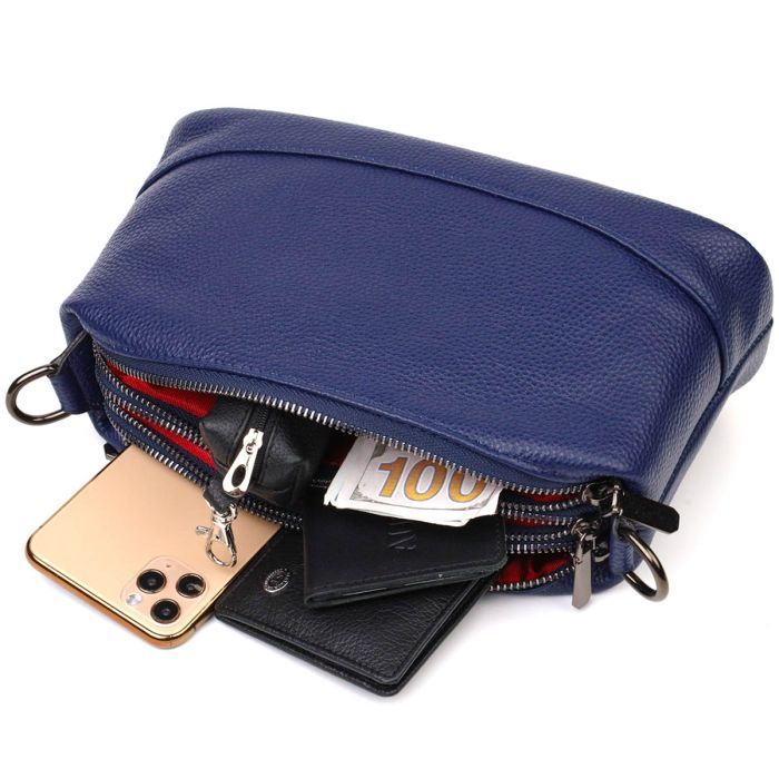 Сумка Vintage Из натуральной кожи Синяя (22137) изображение 8