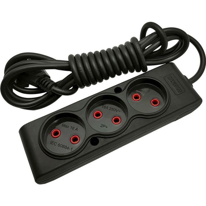 Сетевой удлинитель TECCO 5м 3 поста black (8681277843310)