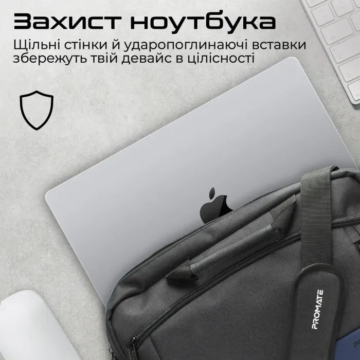 Сумка для ноутбука Promate 15.6" Satchel-MB Blue (satchel-mb.blue) изображение 3