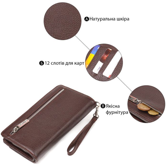 Портмоне Canpellini З натуральної шкіри Коричневе (21537) зображення 4