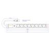 Силовий блок 19" 1U 8xSchuko, вилка IEC C14, кабель 3м. Conteg (DP-RP-08-SCHUF-IEEC14) зображення 3