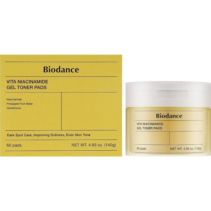 Патчи для лица Biodance Vita Niacinamide Gel Toner Pad 60 шт. (8809891183685) изображение 2