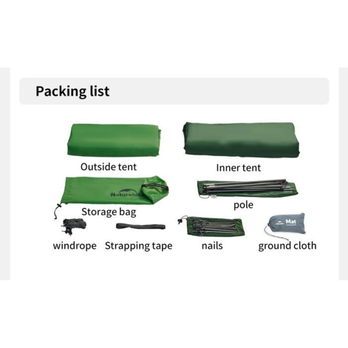 Палатка Naturehike Cloud Up Base 2 CNK2450WS032, зелений (6927595798720) изображение 3