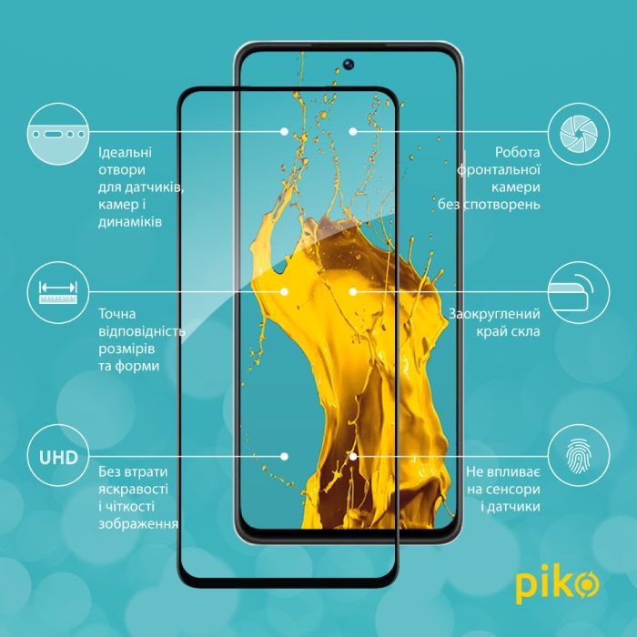 Стекло защитное Piko Full Glue Tecno Spark 9 Pro Black (1283126547348) изображение 2