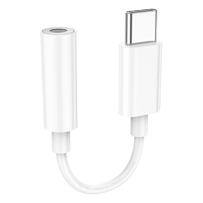 Перехідник USB-C M to 3.5mm F LS35 white HOCO (6931474790767)