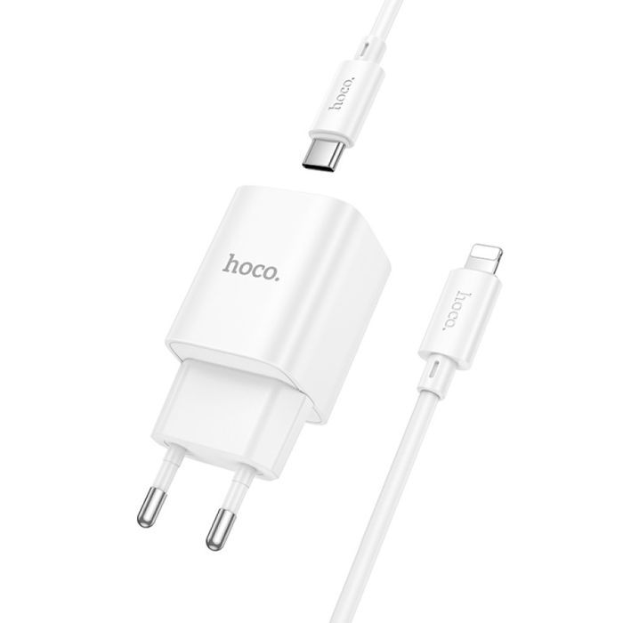 Зарядний пристрій HOCO C148A Charm USB-C PD30W + cable USB-C to Lightning White (6942007630313) зображення 3
