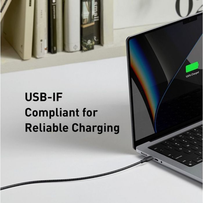 Дата кабель USB-C to USB-C 0.9m 140W bio-nylon 544 black Anker (A80F5H11) зображення 4