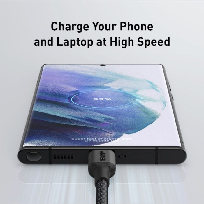 Дата кабель USB-C to USB-C 0.9m 140W bio-nylon 544 black Anker (A80F5H11) зображення 8