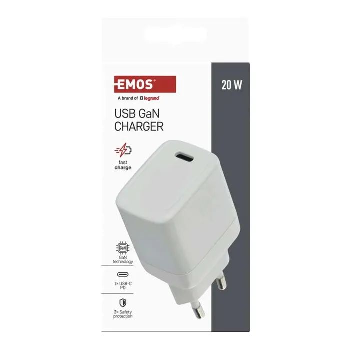 Зарядное устройство EMOS V01G20 USB-C PD20W GaN (V01G20) изображение 6