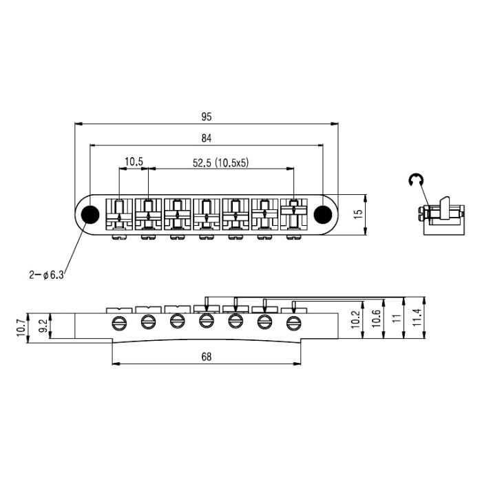 Бридж для гітари Paxphil BM007 Black зображення 2