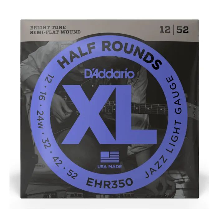 Струни для гітари D'Addario XL Half Rounds Jazz Light (12-52) (EHR350)