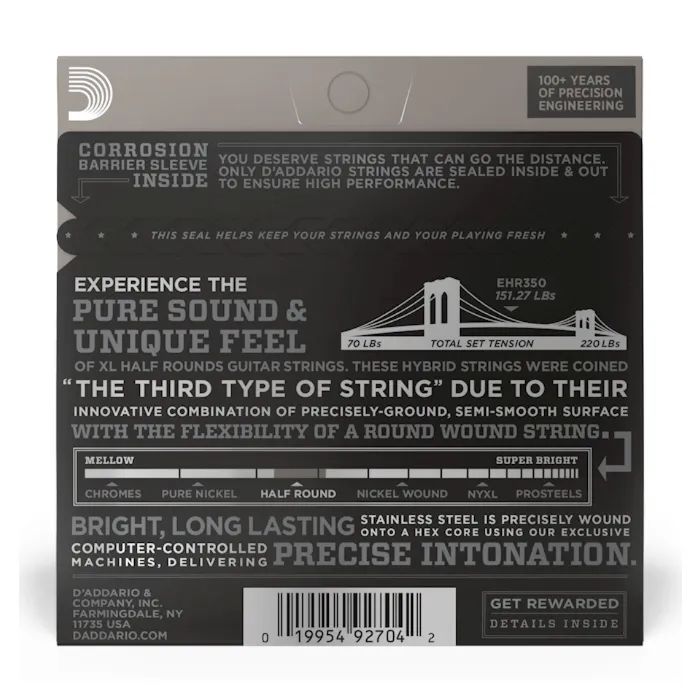 Струни для гітари D'Addario XL Half Rounds Jazz Light (12-52) (EHR350) зображення 3