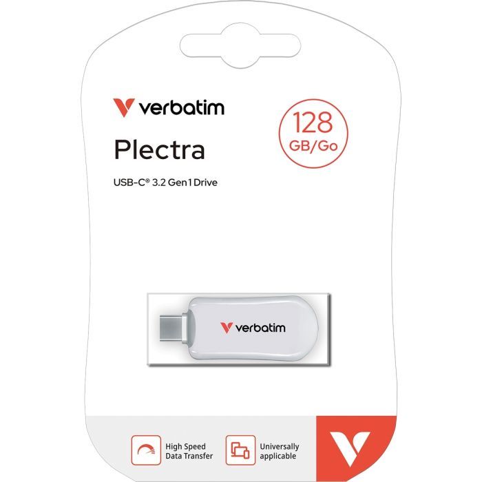 USB флеш накопитель Verbatim 128GB Plectra White USB-C (30229) изображение 2