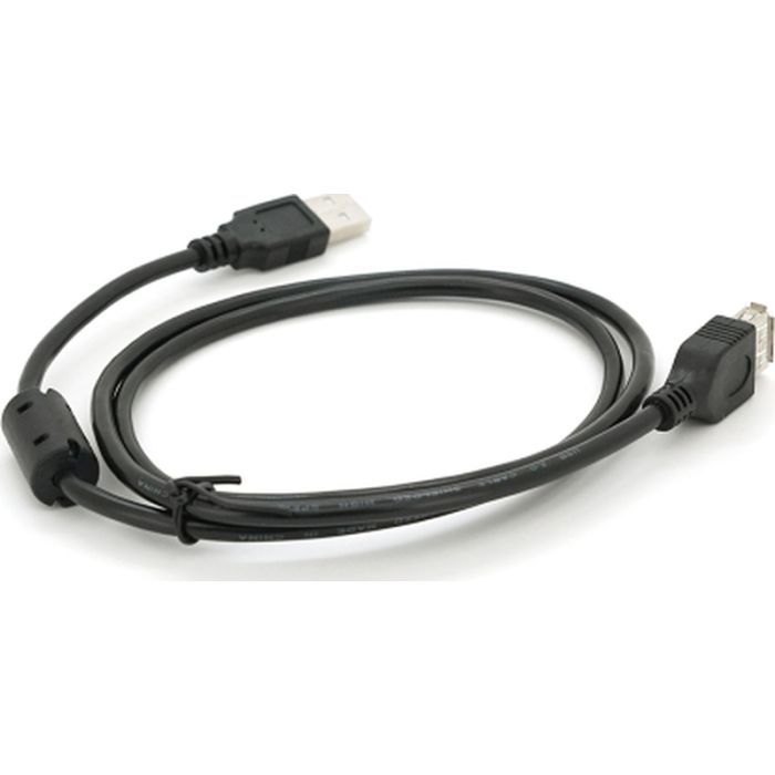 Дата кабель USB 2.0 AM/AF 2.0m ferrite black Voltronic (YT-AM/AF-2.0B)