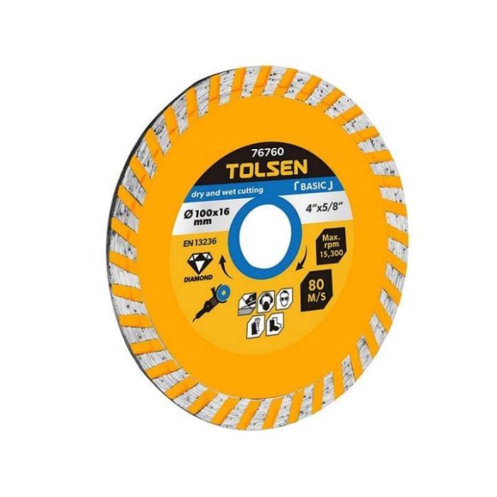 Круг отрезной Tolsen алмазный Турбо 180×22.2х7 мм Basic (76765)
