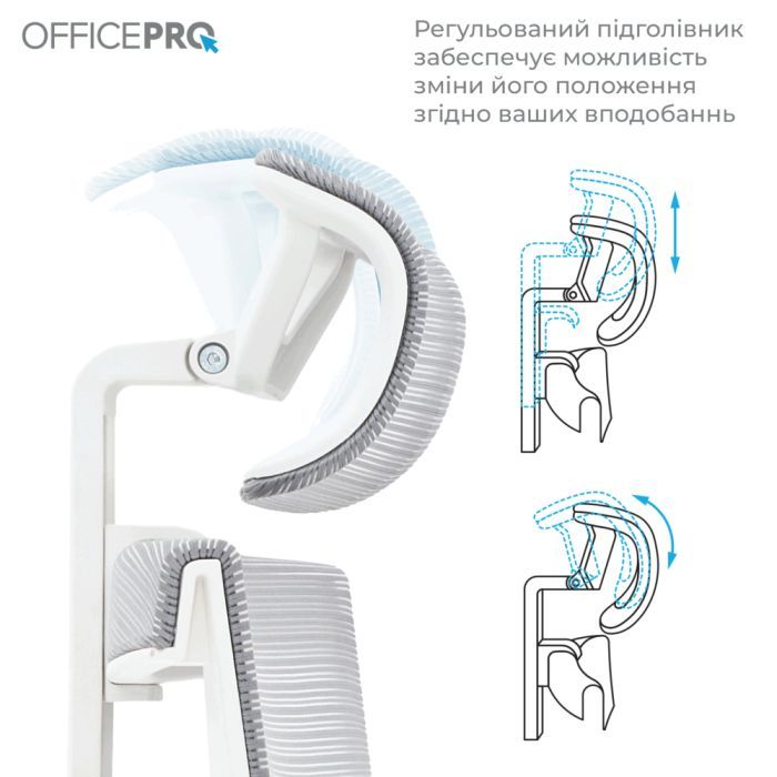 Офісне крісло OfficePro Elegant OC600-W-LG-LG (OC600-W-LG-LG) зображення 6